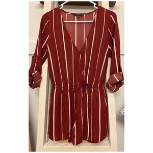 SALE PENDING**** Maroon striped romper